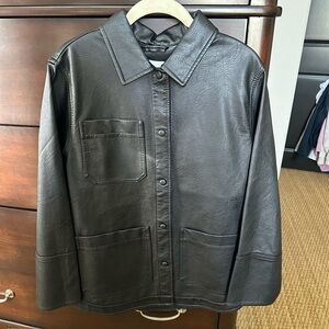 H&M | Faux Leather Shirt Jacket, versatile and never worn, no flaws.